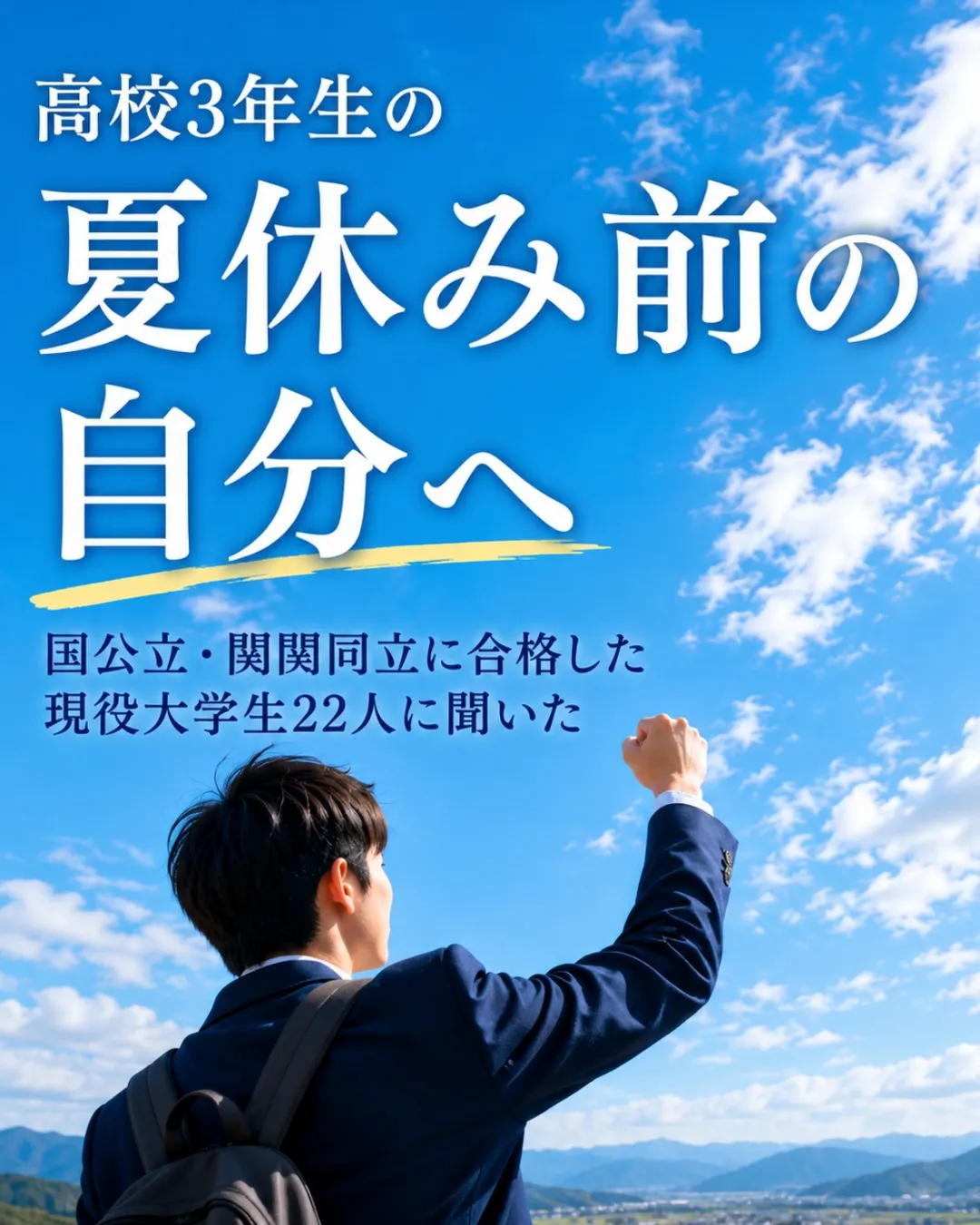 「高校3年生の夏休み前の自分へ、一つだけ伝えるなら?」
