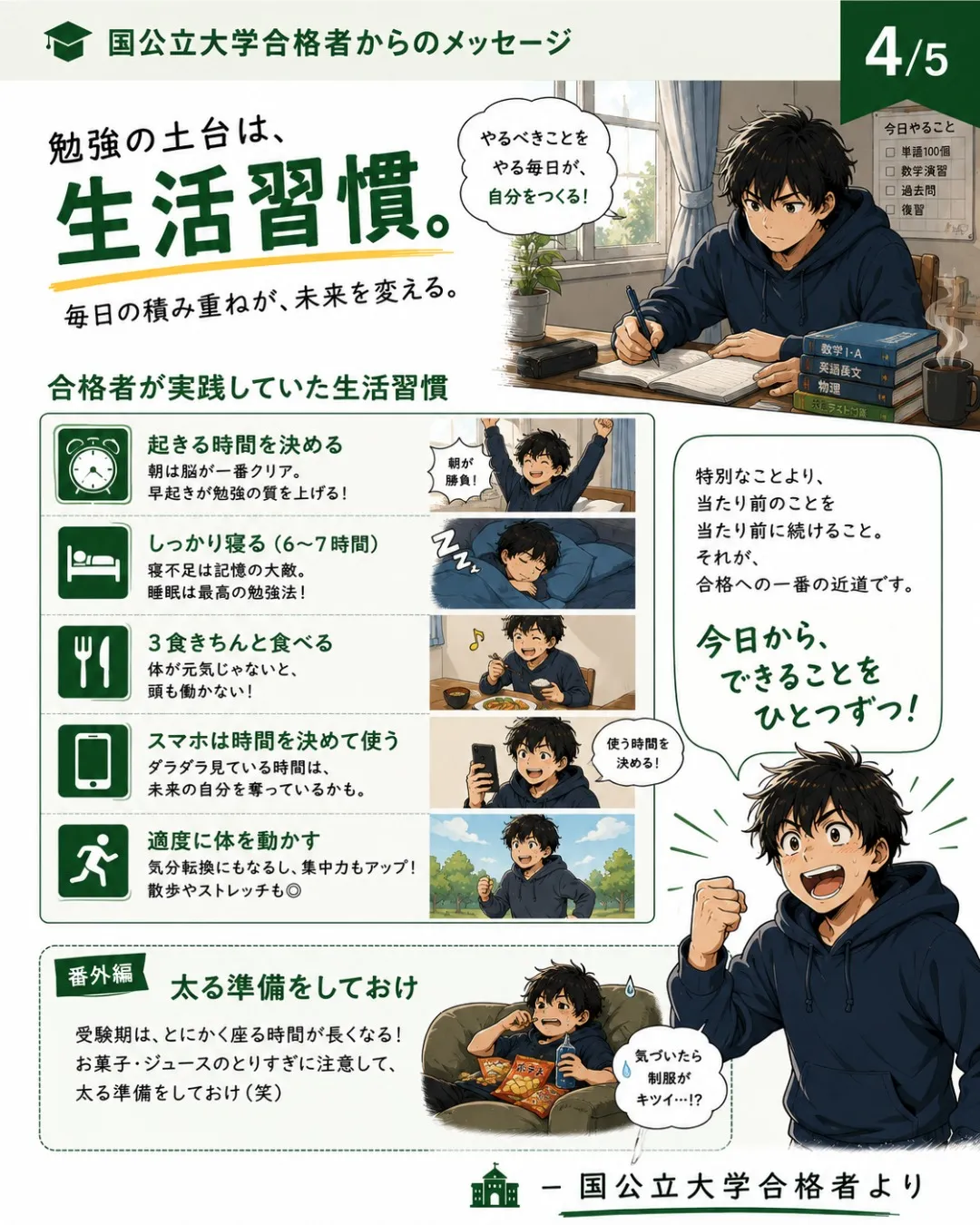 「高校3年生の夏休み前の自分へ、一つだけ伝えるなら?」